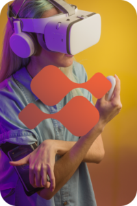 Bilde Innhold og kundehistorier - Jente som bruker VR briller
