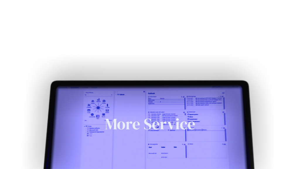 PC-skjerm som viser More Service, som er servicedesken til Technet